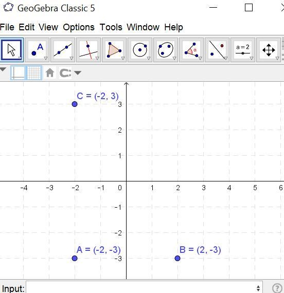 The coordinates of point A on a coordinate grid are (−2, −3). Point A is reflected-example-1