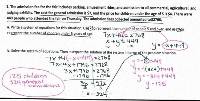 Solving Systems by Substitution Write​ and​ solve ​a system of equations to solve-example-1