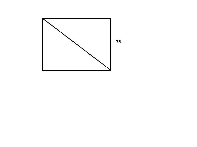 A square tile with a side length of 75inches is cut diagonally. What is the length-example-1