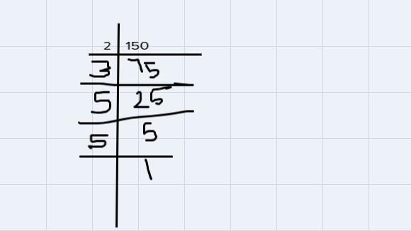 Find the prime factorization ofthe number 150.Order the factors from least to greatest-example-1