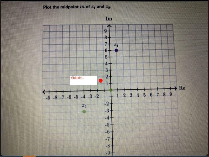 Plot the midpoint m of 21 and 22.ImAO 098+72176-54321+A++++++-9-8-7-6 -5 -4 -3-2+++++ +++ Re-example-1