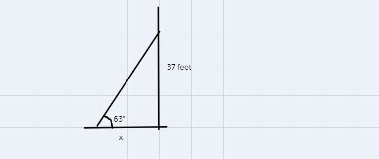 A ladder leans against a building, making a 63 angle of elevation with the ground-example-1