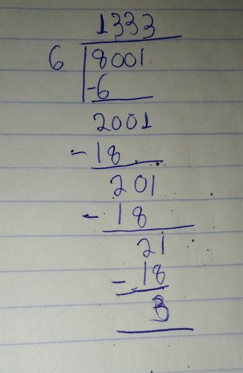 What is the remainder of 8001 divided by 6-example-1