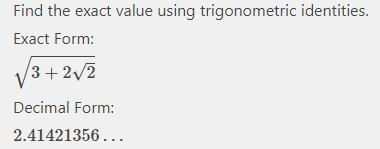 What is the exact value of tan(67.5°)? StartRoot 3 EndRoot StartFraction StartRoot-example-1