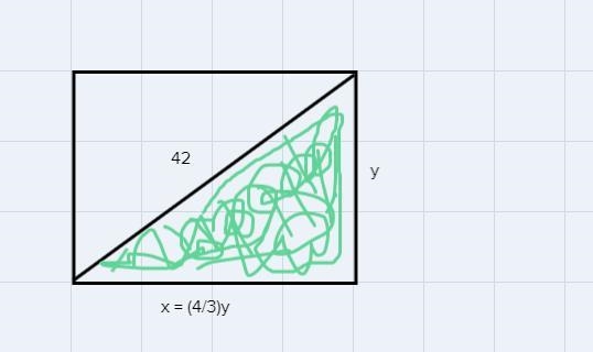 A 42Inch suggests that the main diagonal of the is 42 inches Determine the dimensions-example-1