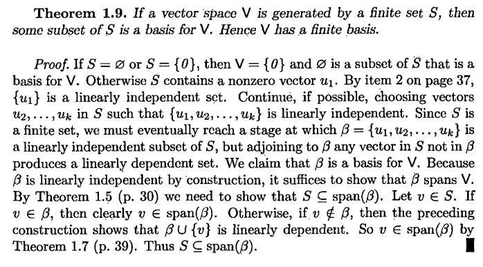 If a finite set S of nonzero vectors spans a vector space V , then some subset of-example-1