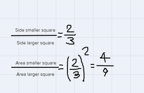 The ratio of the sides of two similar squares is 2:3. If the area of the larger square-example-1