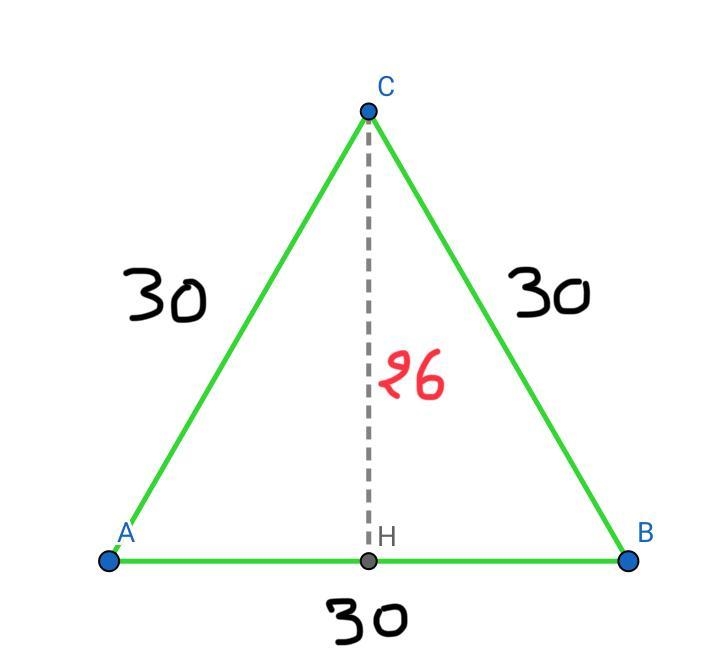 An equilateral triangle has a perimeter of 90 inches. Find the area of the equilateral-example-1