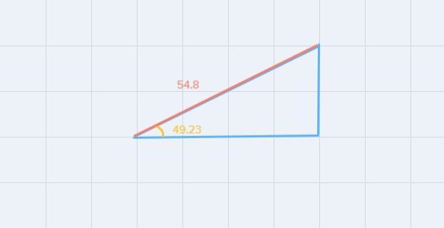 20.) A=49.23 degrees, c=54.8Solve the right triangle. Express angles in decimal degrees-example-1