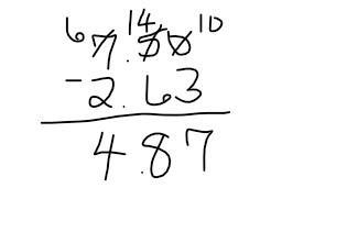 7.5 - 2.63 please show how the equation works-example-1