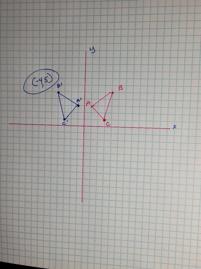 The graph shows the coordinates of triangle ABC. What are the coordinates of B' after-example-1