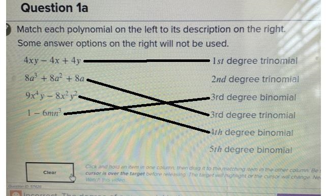 Match each poly nominal on the left to its description on the right-example-1