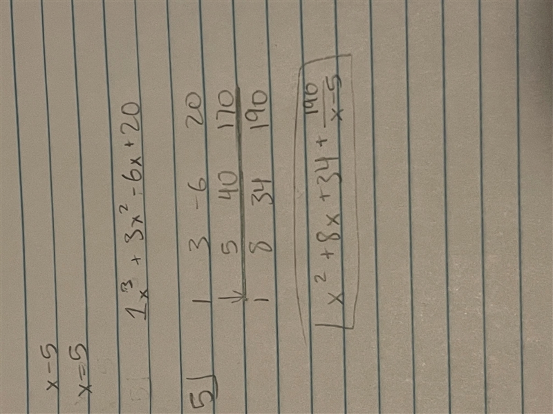 Use synthetic division to find the result when x³ + 3x² - 6x + 20 is divided by x-example-1