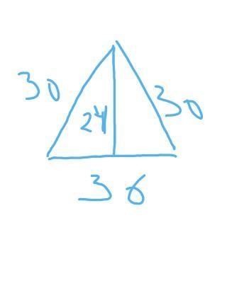 Miles is starting a tree farm. His plot of land is triangular with one side 36 feet-example-1