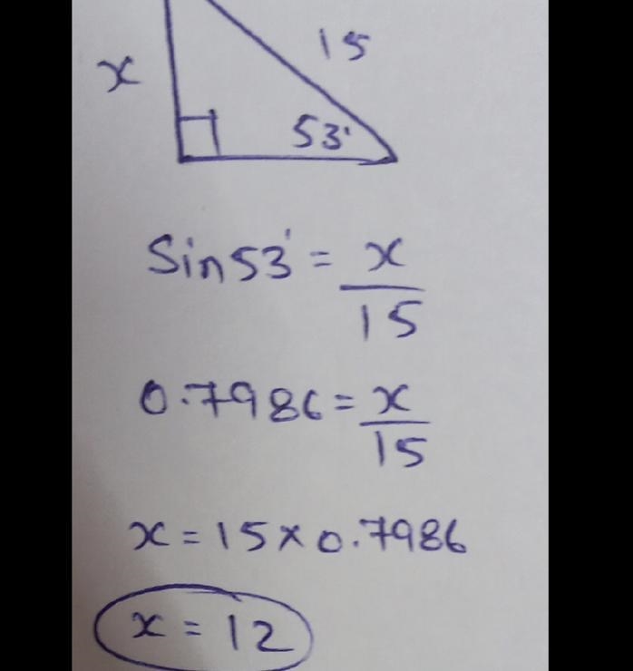 Find x. Round your answer to the nearest integer. х A. 8 B. 9 C. 6 D. 12-example-1