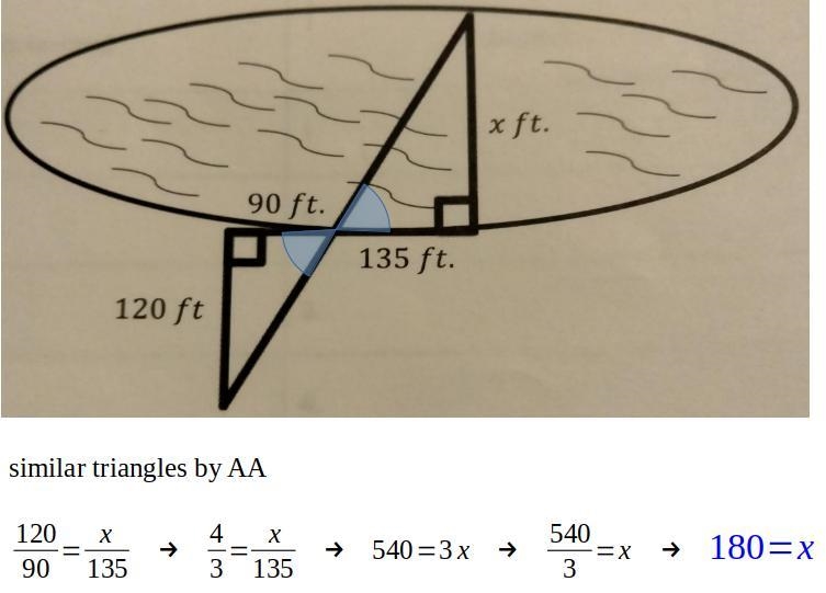 Determine the width of the pond.​-example-1