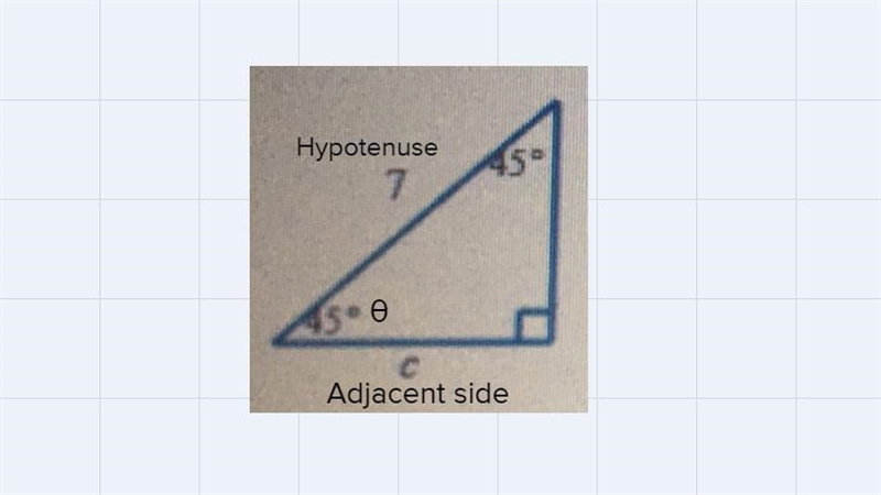 Special right trianglesFind the exact values of the side lengths c and a-example-1