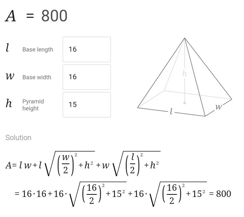 Help please i cannot fail!! What is the surface area of the pyramid?-example-1