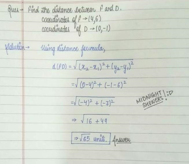 Find the distance between FD F=(4,6) D=(0,-1)-example-1