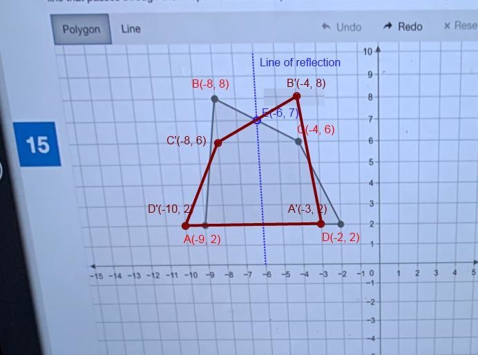 Quadrilateral ABCD with vertices A(-9,2) , B(-8,8) C(-4,6) and D(-2,2) is shown. You-example-3