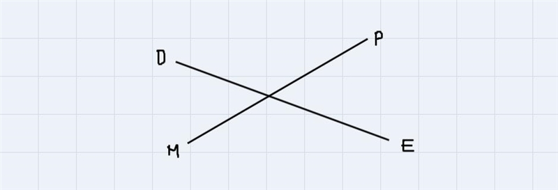 How to sketch DE and MP intersecting at point m-example-2