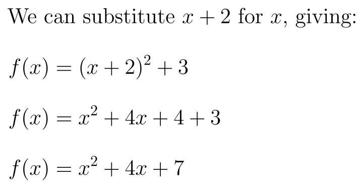 The function g(x)=x^2+3 .the function f(x)=g(x+2)-example-1