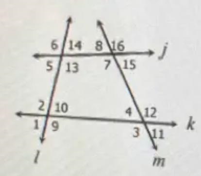 name each angle pair as corresponding, alternate interior, alternate exterior, consecutive-example-1