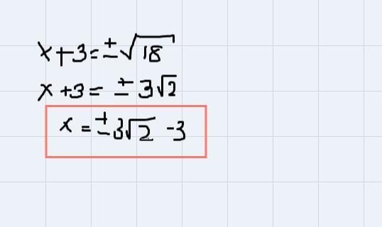 Solve each expression by completing the square. x^2+6x=9-example-1