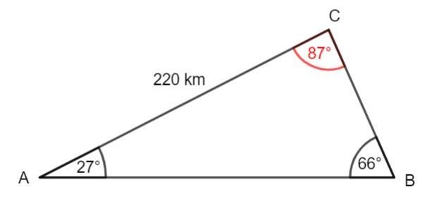 An aircraft is timetabled to travel from A to B. Due to bad weather it flies from-example-1