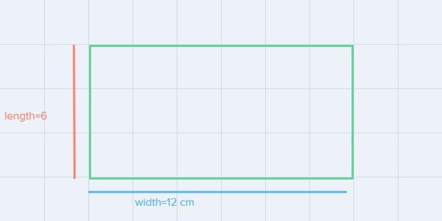 Findtheareaofthefollowing,usingunitscorrectly.a) Arectanglewithlength6cmandwidth12cm-example-1