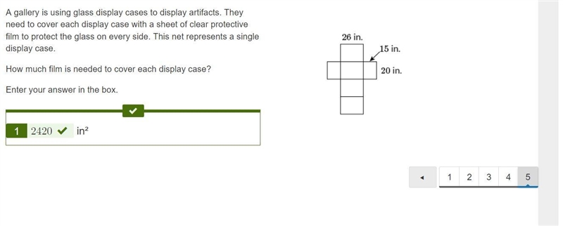 A gallery is using glass display cases to display artifacts. They need to cover each-example-1