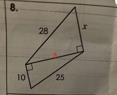 I need help on 8 please it says find the value of x round each answer to the nearest-example-1