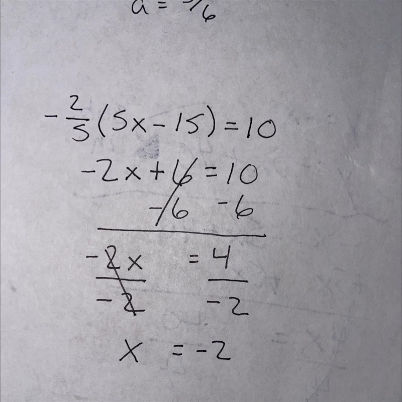 2. - 2/5 (5x - 15) = 10-example-1