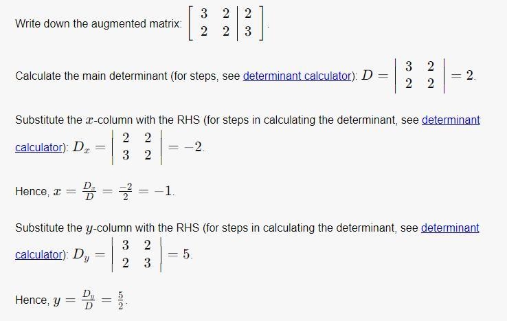 Use Cramer's Rule to solve the system. You may use the calculator for computations-example-2