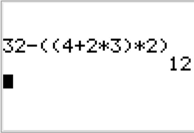 What is the answer to 32-[(4+2times3)times2]-example-1