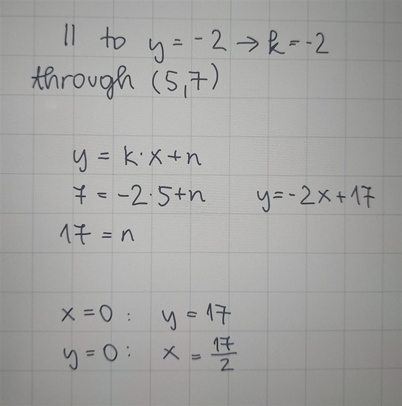 Write an equation a) in standard form and b) in slope-intercept form for the line-example-1