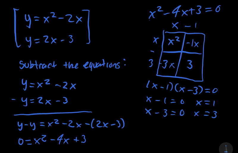 Please help me solve the x and y values in thes simultaneous equation;​-example-1