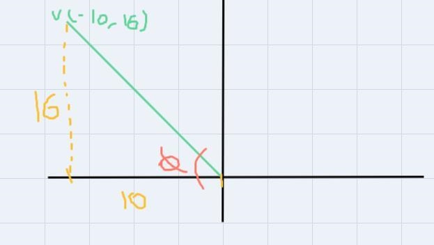 Find the magnitude and direction angle of the vector v. (Round the direction angle-example-2