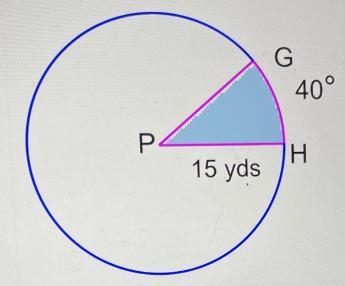 What is the area of sector GPHthe area of the sector GPH is __ square yards. in exact-example-1