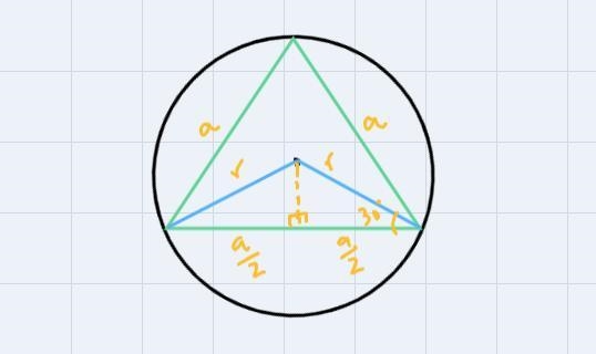 5. Find the area of the largest equilateral triangle that can be inscribed in a circle-example-1