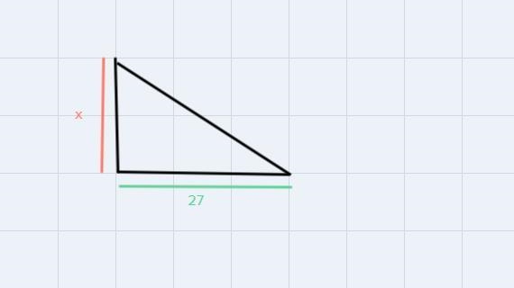 A right triangle has an area of 364.5cm^2. If its base is 27cm then whats the height-example-1