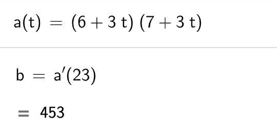 A rectangle initially has dimensions 6 cm by 7 cm. All sides begin increasing in length-example-1