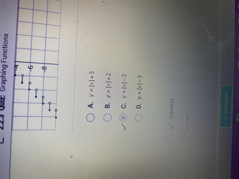 Which equation matches the graph of the greatest integer function given below?-example-1