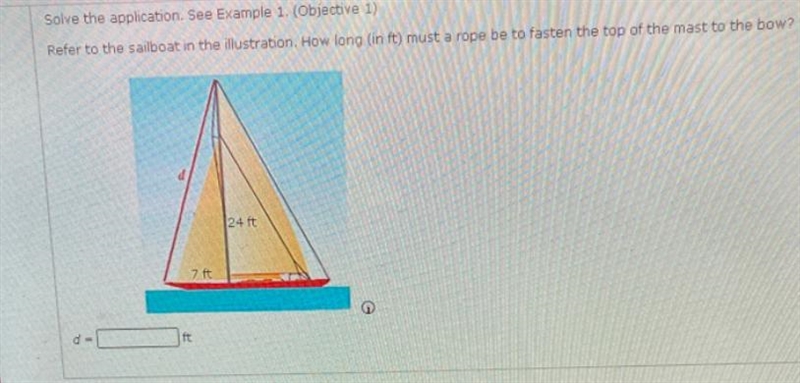 Refer to the sailboat in the illustration. How long in ft must a rope be to fasten-example-1