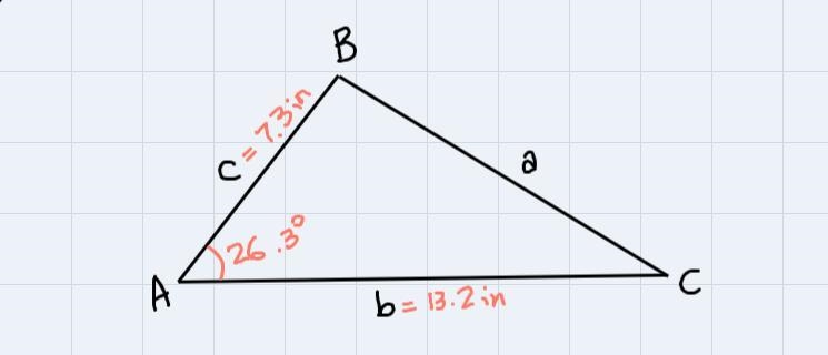 Find the area of triangle ABC with the given parts. Round to the nearest tenth when-example-1