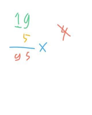 The quotient of a number and 19 is 5. Find the number.​-example-1