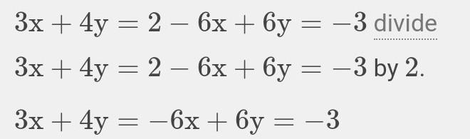 -3x+4y=2 -6x+6y=-3 substitution method with steps-example-1