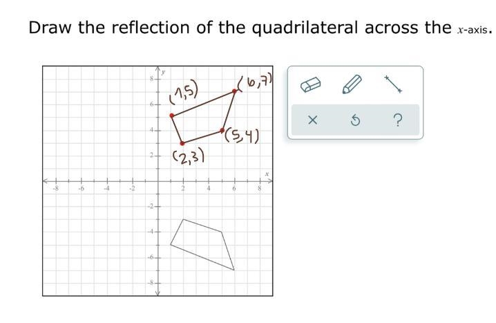 What does well I am confused as to where I should draw my reflection of the quadrilateral-example-1