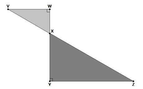 Determine how triangles XYZ and XWV can be shown to be similar. A. Since XYZ XWV and-example-1