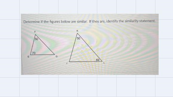 Determine if the figures below are similar. If they are, identify the similarity statement-example-1